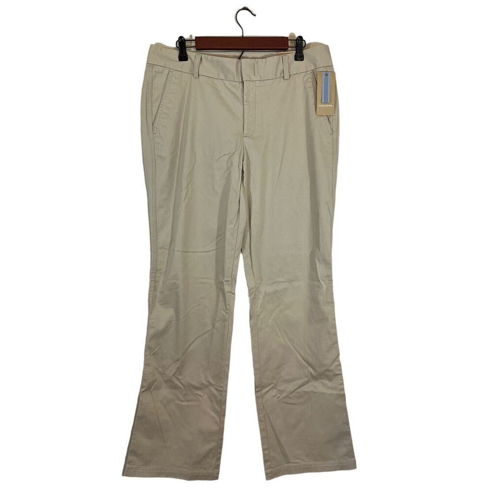 New $42 Dockers Iconic Low Rise Slightly Curvy Khaki Pants Women's 12 Long